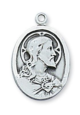 Sterling Silver Scapular Medal (3/4") on 20" chain - Unique Catholic Gifts