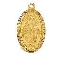 Gold over Sterling Silver Miraculous Medal (1") - Unique Catholic Gifts