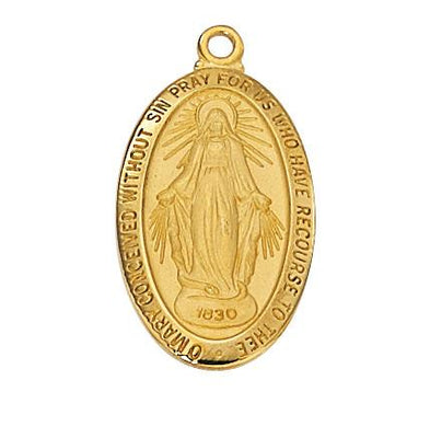 Gold over Sterling Silver Miraculous Medal (1