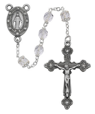 (R121df) 7mm Crystal Rosary - Unique Catholic Gifts