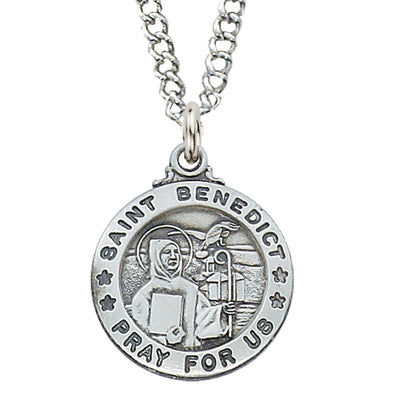 (L600bn) Sterling Silver St. Benedict 20