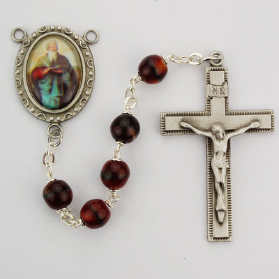 (R203df) 7mm Red St. Matthew Rosary - Unique Catholic Gifts