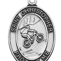 (L675bi) Ss Boys Biking Medal 24"Ch&bx - Unique Catholic Gifts