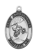 (L675bi) Ss Boys Biking Medal 24"Ch&bx - Unique Catholic Gifts