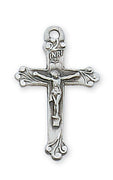 (LBCKO) Sterling Silver Crucifix  18" Chain and Box - Unique Catholic Gifts