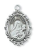 St Therese of Lisieux Medal Sterling Silver 1" with chain - Unique Catholic Gifts