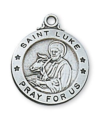 Sterling Silver St. Luke Medal  3/4" (L600LK) - Unique Catholic Gifts