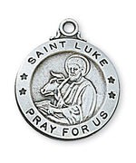 Sterling Silver St. Luke Medal  3/4" (L600LK) - Unique Catholic Gifts