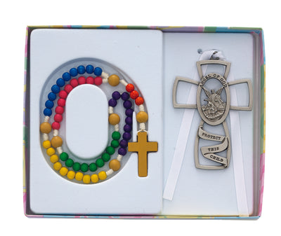 (Bs46) Kiddie Rosary Set W/guardian - Unique Catholic Gifts
