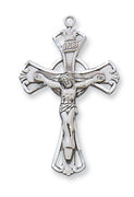 (L8030)Sterling Silver Crucifix 18" Chain and Box - Unique Catholic Gifts