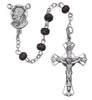 (159l-brg) Ss 5mm Brown Wood Rosary - Unique Catholic Gifts