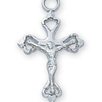 Sterling Silver Crucifix (1/2")on 16" chain - Unique Catholic Gifts