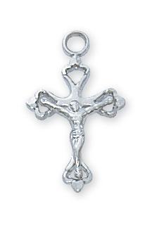 Sterling Silver Crucifix (1/2")on 16" chain - Unique Catholic Gifts