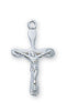 (L8054BT)Sterling Silver Crucifix 13" Chain and Box - Unique Catholic Gifts