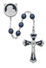 7mm Dark Blue Rosary with Blue Enamel Cross and Center Piece - Unique Catholic Gifts