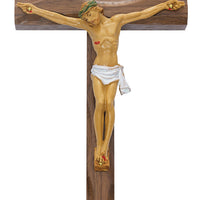 (80-148) 10" Carved Walnut Cfx Resin - Unique Catholic Gifts