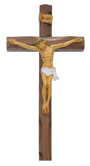 (80-148) 10" Carved Walnut Cfx Resin - Unique Catholic Gifts