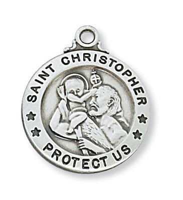 (L600ch) Sterling Silver St. Christopher 20