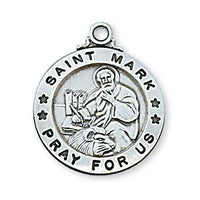 St. Mark Silver Sterling Medal 7/8" - Unique Catholic Gifts