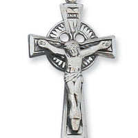 (L9029)  Sterling Silver  Small Crucifix 18" Chain and Box - Unique Catholic Gifts