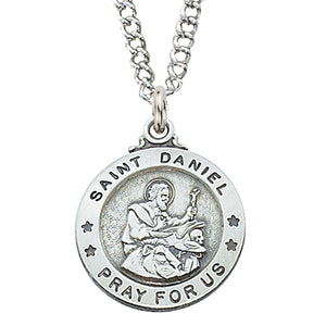 (L600dl) Sterling Silver St. Daniel 20" Chain & Box - Unique Catholic Gifts