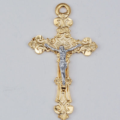 (Jt5017) G/ss 2tone Crucifix 24ch&bx