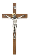 (79-42625) 8" Walnut Crucifix W/halo - Unique Catholic Gifts