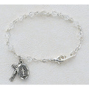 (Br126d) 5 1/2" Crystal Baby Bracelet - Unique Catholic Gifts
