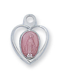 (Lmhp) Ss Mirac W/ Pink Enamel 16 C" - Unique Catholic Gifts