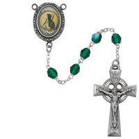 (R186df) 6mm Green St. Brigid Rosary - Unique Catholic Gifts