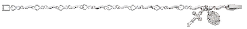 (Br315) 7 1/2" Heart Bracelet - Unique Catholic Gifts