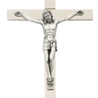 (79-42) 8" Flat Silver Crucifix - Unique Catholic Gifts