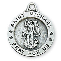 Sterling Silver St. Michael Medal (5/8") on 18" chain - Unique Catholic Gifts