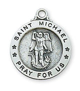 Sterling Silver St. Michael Medal (5/8") on 18" chain - Unique Catholic Gifts
