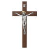 (80-157) 8" Beveled Walnut Crucifix - Unique Catholic Gifts