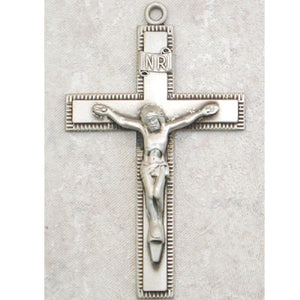 (L9075)  Sterling Silver Crucifix Chain and Box - Unique Catholic Gifts
