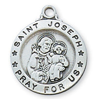 (L700JS) Sterling Silver SML St. Joseph Medal 18" - Unique Catholic Gifts