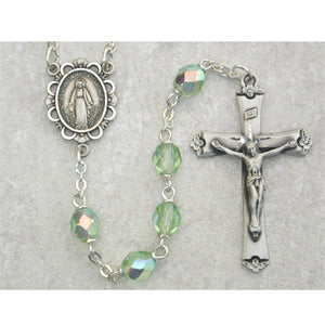 (875l-pef) Ss 6mm Peridot/august Rsry - Unique Catholic Gifts