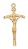 Gold over Sterling Silver Papal Crucifix (1 7/16") on 18" Gold plated chain - Unique Catholic Gifts