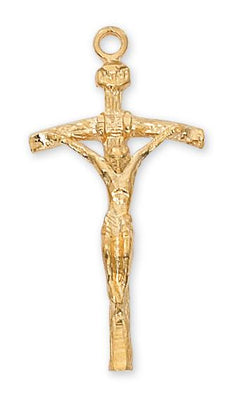 Gold over Sterling Silver Papal Crucifix (1 7/16