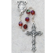 (875-rug) 6mm Ruby/july Rosary - Unique Catholic Gifts