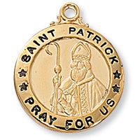 (J600PT) Gold/Sterling St. Patrick - Unique Catholic Gifts