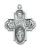 (L566) Sterling Silver 4-way Medal - Unique Catholic Gifts