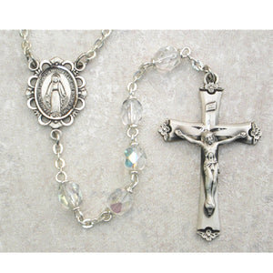 (875l-crf) Ss 6mm Crystal/april Rsry - Unique Catholic Gifts