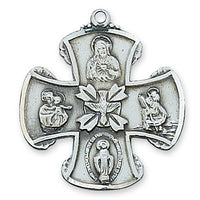 (L40)  Sterling Silver 4-WAY 24" Chain and Box - Unique Catholic Gifts
