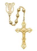 (R144hf) 6mm Gold Plate Metal Rosary - Unique Catholic Gifts