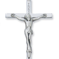 (L6026S)Sterling Silver Crucifix 24"  Chain & Box - Unique Catholic Gifts