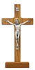 (80-59) 8" Walnut Stain Stand Crucifix - Unique Catholic Gifts