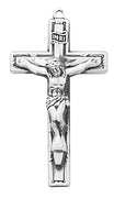 (L9028)  Sterling Silver Small Crucifix 18" Chain and Box - Unique Catholic Gifts