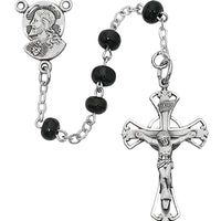 (159d-bkg) 5mm Black Wood Rosary - Unique Catholic Gifts